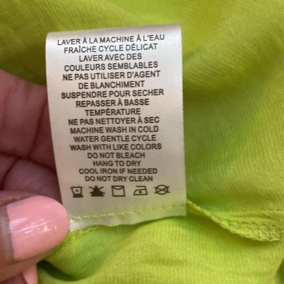 EUC. Rachel by Rachel Ray sleeveless lime, green, semi sheer top. - Picture 8 of 8